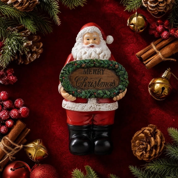 Santa Christmas Tabletop Decoration, Seasonal Figurine Accent for Mantel, Shelf, Desk and Centerpiece, for Indoor and Outdoor Seasonal Home Decor