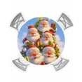thumbnail image 1 of Santa Christmas Tree Table Cloth, Round Fitted Tablecloths with Elastic Edge, Xmas Snowflake Blue Wipeable Waterproof Table Cover for Kitchen Wedding 55-60 Inches, 1 of 6
