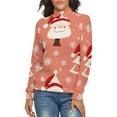 thumbnail image 1 of Santa Christmas Tree Women's Turtleneck Sweater Long Sleeve Ribbed Fitted Turtle Neck Casual Fall Winter Collection Top L, 1 of 4
