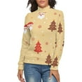 thumbnail image 1 of Santa Christmas Tree Women's Turtleneck Sweater Long Sleeve Ribbed Fitted Turtle Neck Casual Fall Winter Collection Top S, 1 of 4