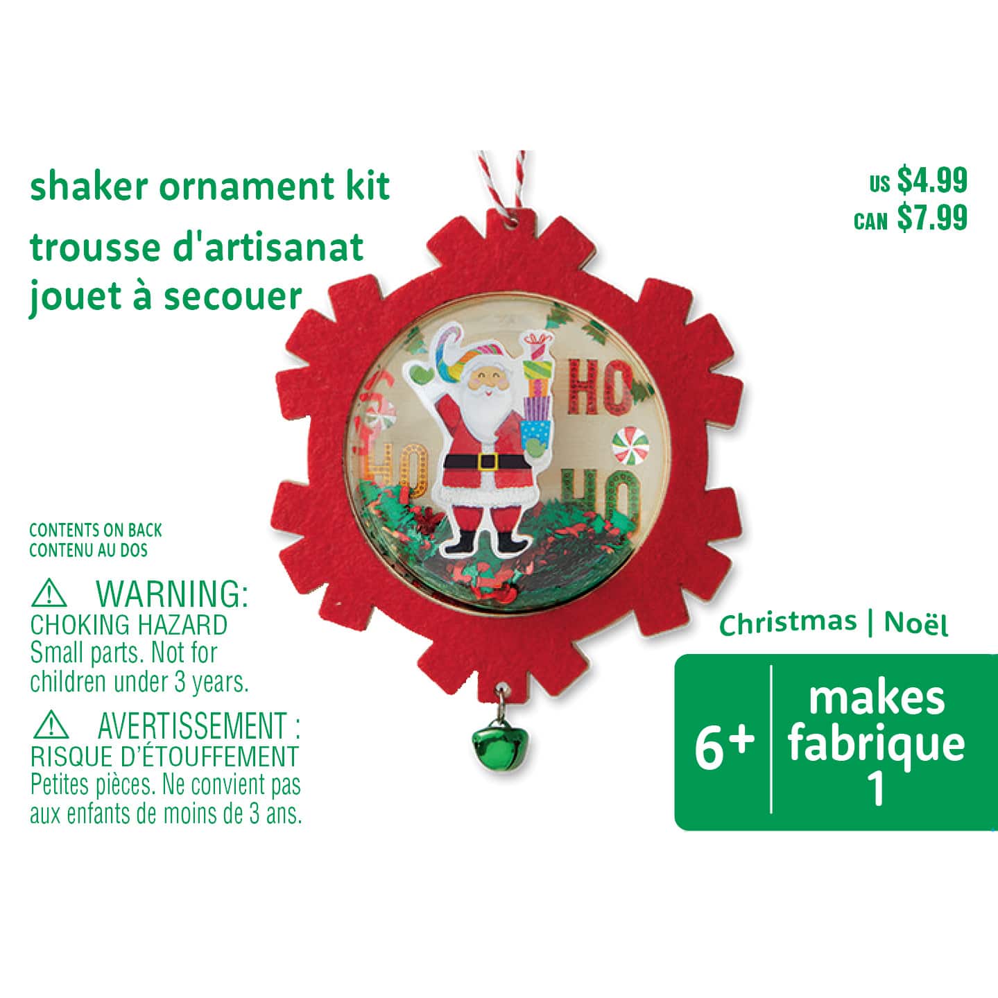 Santa Christmas Wood Ornament Shaker Craft Kit by Creatology™Christmas