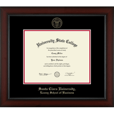 Santa Clara University Leavey School of Business Diploma Frame, Document Size 10" x 8"