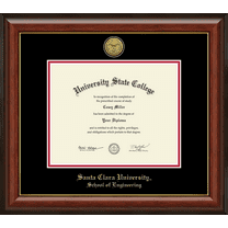 Santa Clara University School of Engineering Diploma Frame, Document Size 10" x 8"