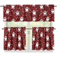 thumbnail image 1 of Santa Claus 3 Piece Kitchen Curtains and Valances Set Tier Curtains 24 Inch Length Short Window Panel Dressing Rod Pocket Blackout Small Curtain for Cafes Living Room Bedroom, 1 of 5