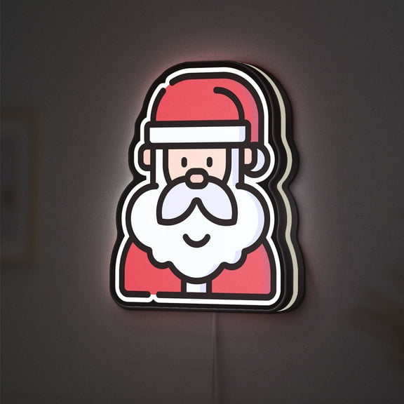 Santa Claus 3D Novelty Light Box, Festive Holiday Lamp for Seasonal Home Decor and Christmas Spirit (Width 12 inch, 30cm)