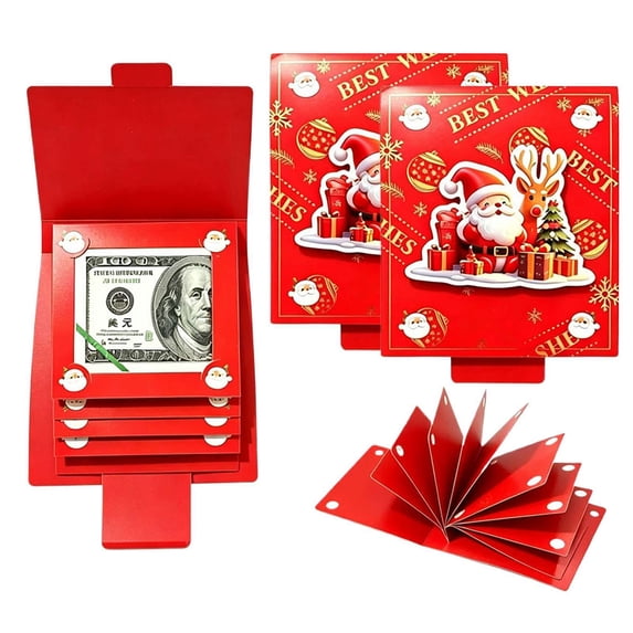 Santa Money Card, 5-Layer Pull-Out Red Envelope Gift - Walmart.com