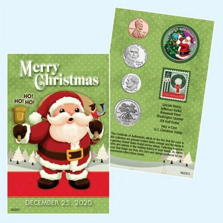 United States USA Postage Stamp 20 Cents Seasons Greetings Santa Canceled