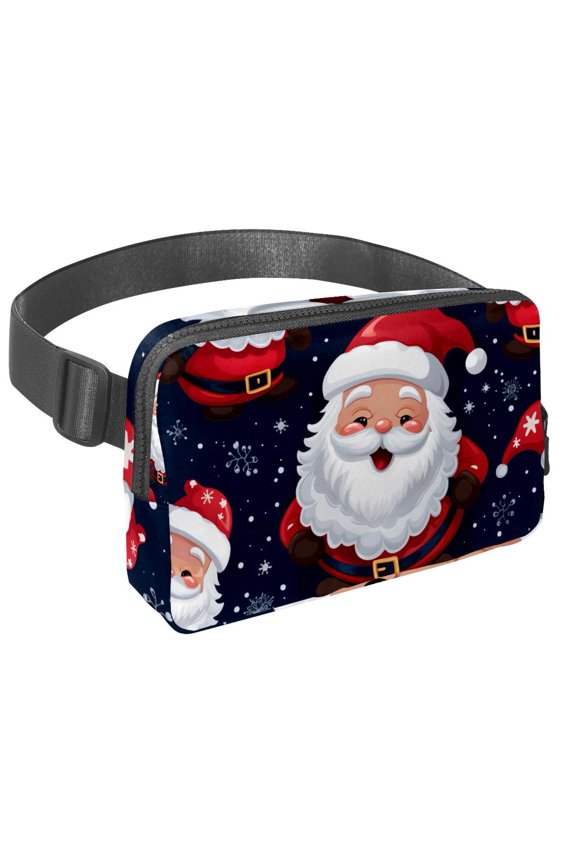 Santa Claus Adjustable Lightweight Waist Bag Crossbody Fanny Pack with Extension Strap for Men and Women