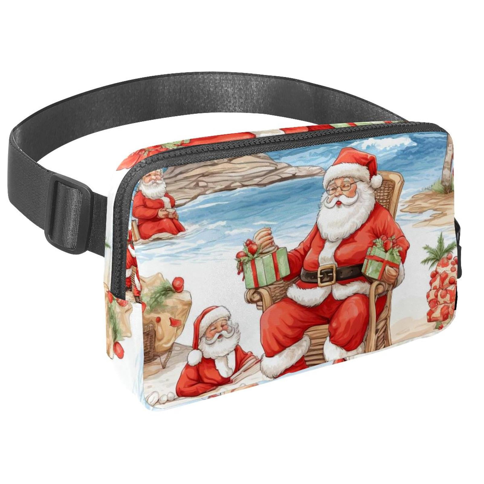 Santa Claus Adjustable Lightweight Waist Bags with Extension Strap, Unisex Running Belt Fanny Pack