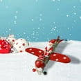 thumbnail image 1 of Santa Claus Airplane Christmas Ornament Set - Rust-Resistant Iron Outdoor Hanging Decor for Trees, Home & Gifts D, 1 of 6