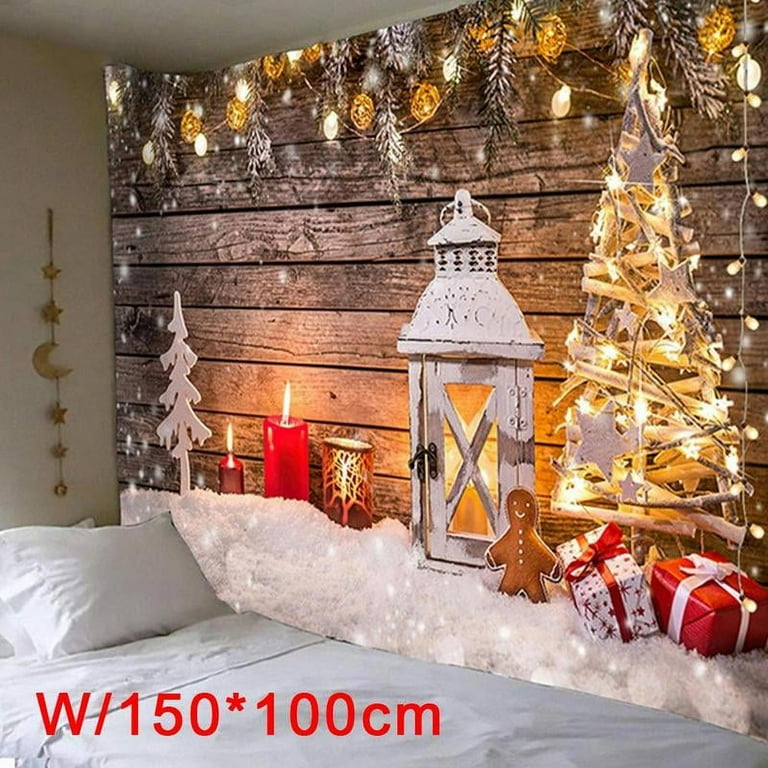 Santa Claus Background Cloth Nordic Ins Wind Christmas Scene Hanging Cloth Decoration Cloth Christmas Tree Wall Decor Tapestry G6Q2