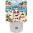 thumbnail image 1 of Santa Claus Beach Vacation LED Square Night Light - Small and Bright Square-shaped LED Night Light for Bedroom, Bathroom, and Hallway - Compact Plug-in Nightlight with Auto on/Off Sensor, 1 of 6