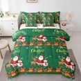 thumbnail image 1 of Santa Claus Bed in a Bag King Size Comforter Set 7 Pieces,Xmas Elk Deer Cute Bedding Sets Christmas Bell Cartoon Snowman Sheet Set with Comforter, 1 of 4