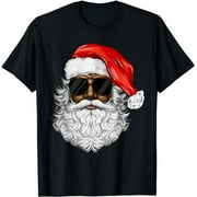 SANIFER Santa Claus Black Xmas Santa Afro African American Christmas T-Shirt