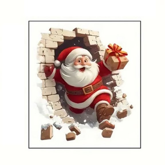 Santa Claus Broken Window Sticker