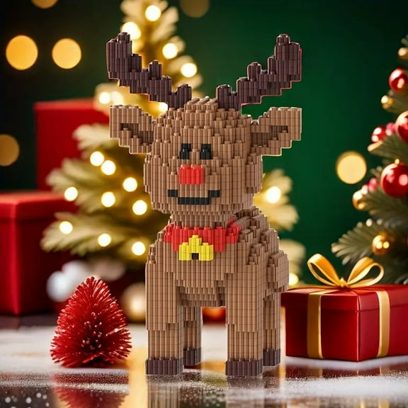 Santa Claus Building Block Assembly Toy 3D Model Ornament, DIY Handmade, Suitable for Party Gifts