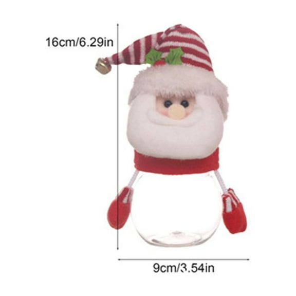 Santa Claus Christmas Candy Jar with Lid, Plastic Holiday Treat Container for Candy Cookies Snacks, Transparent Gift Box for Christmas Party Decorations and Festive Gatherings