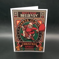 Santa Claus Christmas Cards "Don't Stop Believin''' Christmas Spirit Classic Xmas Greeting Card