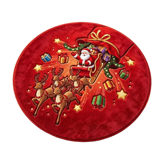 Santa Claus Christmas Carpet, Holiday Accent Rug, Soft Decorative Floor Mat, Seasonal Table And Sofa Area Carpet For Living Room Bedroom Entryway Festive Home Decor