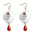 thumbnail image 1 of Santa Claus Christmas Earrings Plush Crystal X-Mas Drop Earrings J-54, 1 of 3