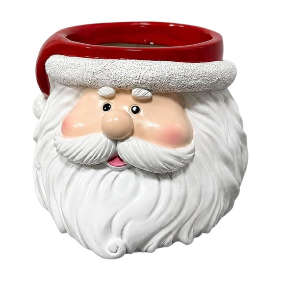 Santa Claus Christmas Planter Pot, Resin Indoor Plant Pot for Holiday Home Decor, Festive Christmas Gift