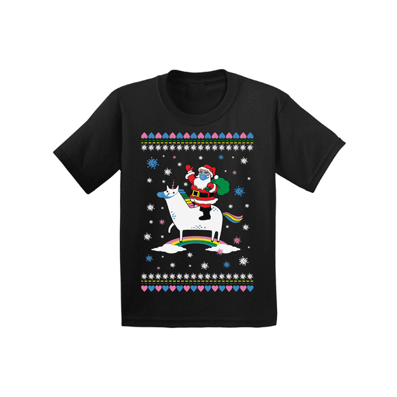 Santa Claus Christmas Shirt for Boys - Cute Holiday T-Shirt | Funny Santa Tee | Kids Xmas Gift