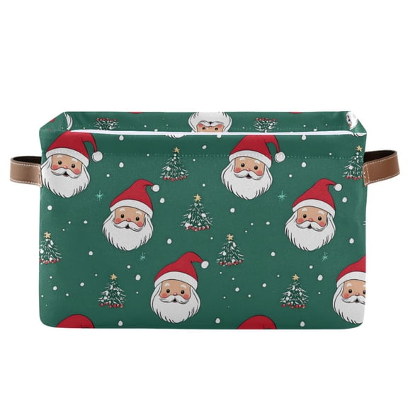 Santa Claus Christmas Tree Foldable Storage Large Fabric Storage Baskets Organizer Storage Bins with Handles for Home Office