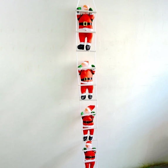 Santa Claus Climbing Ladder Decoration Christmas Super Climbing Santa Plush Doll Toy Hanging Ornament Tree Indoor Outdoor Holiday Party Home Door Wall Decoration