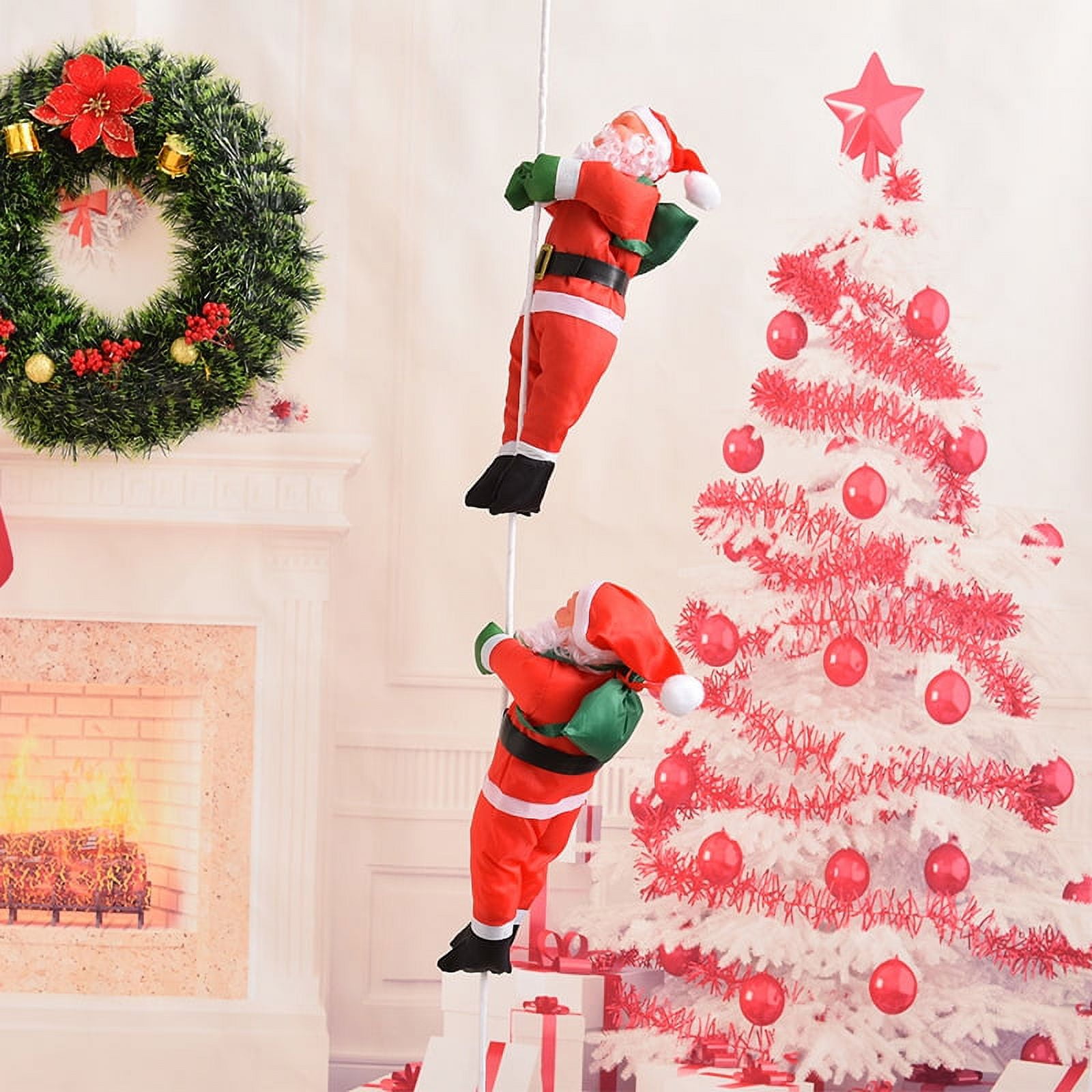 Santa Claus Climbing Rope Ladder Christmas Ornaments T Doll Hang Decorations Indoor Outdoor 5832