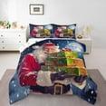 Santa Claus Comforter Set King Size Christmas Decorations Bedding 3 Pcs