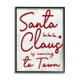 thumbnail image 1 of Santa Claus Coming to Town Phrase Holiday Graphic Art Black Framed Art Print Wall Art, 1 of 7