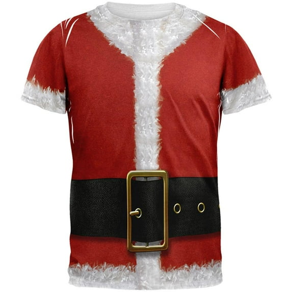 Santa Claus Costume All Over Adult T-Shirt - Medium