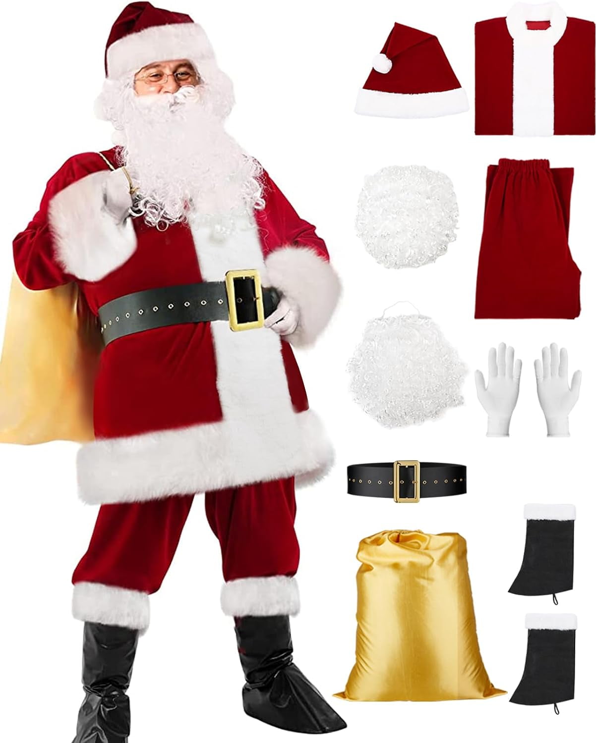 Santa Claus Costume For Men,Santa Suit,Santa Costume,Santa Suit Adults