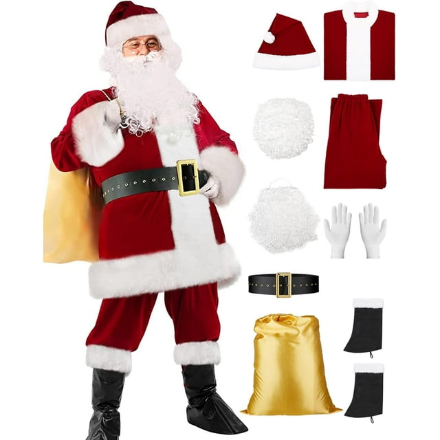 Santa Claus Costume For Men,Santa Suit,Santa Costume,Santa Suit Adults