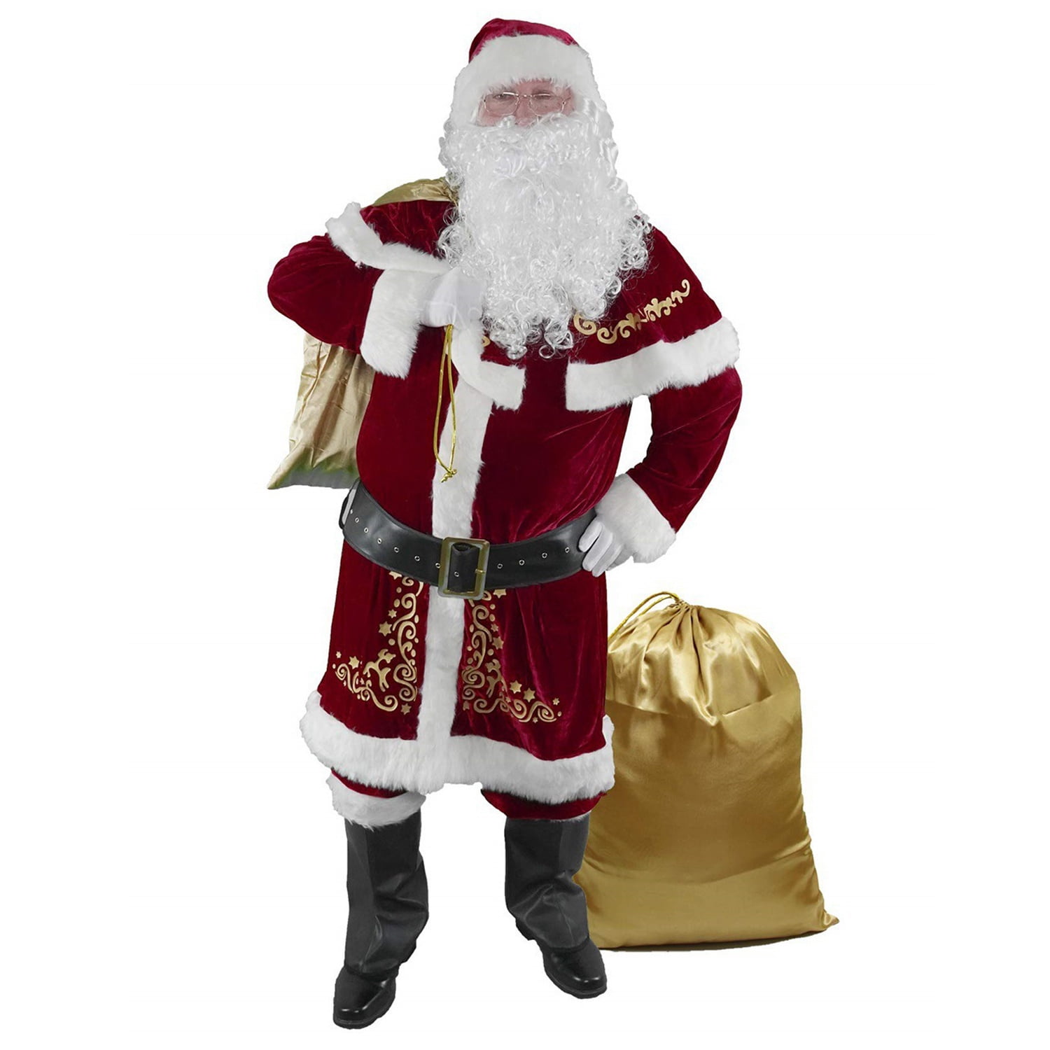 Santa Claus Costume for Men Santa Suit Adult 12PCS