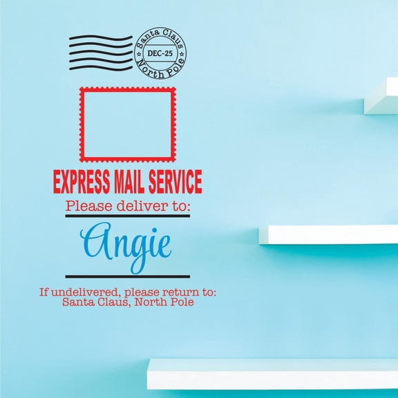 Santa Claus Dec 25 North Pole Express Mail Service Please Deliver If Undelivered, Please Return To: Santa Claus, North Pole 14x28 Color: Multi
