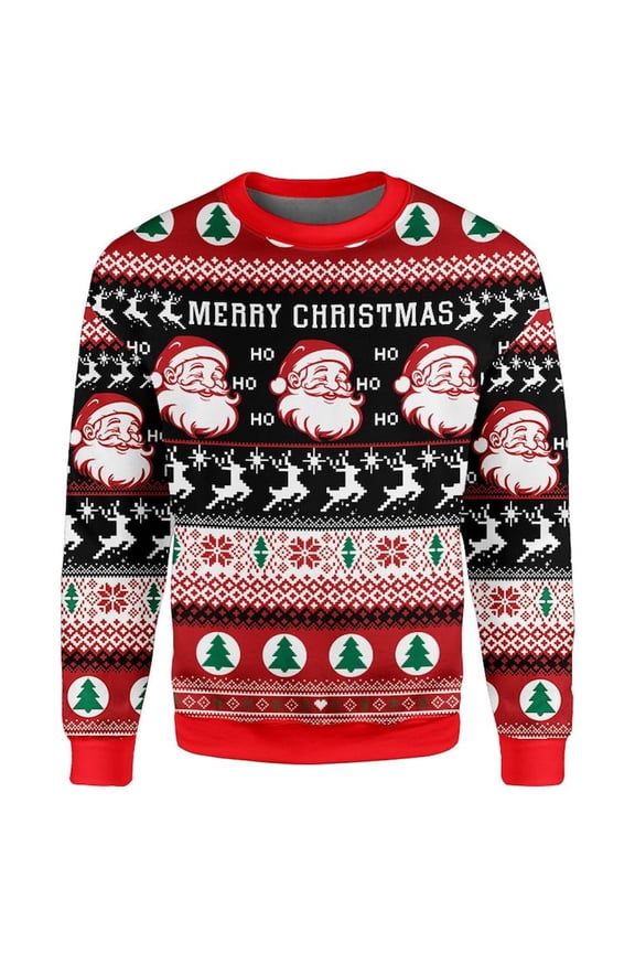 Santa Claus Deer Christmas Sweatshirt, Festive Holiday Sweater, Warm Winter Pullover, Xmas Party Outfit, Family Matching Christmas Gift Idea