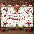 thumbnail image 1 of Santa Claus Design Merry Friendsmas Banner Gift Box Pattern Christmas Display Christmas Tree Motif Candy Cane Festive Backdrop for Christmas Party Friends Gathering Family Celebration, 1 of 9