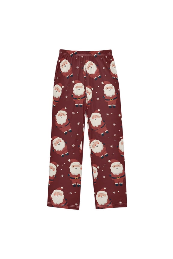 Santa Claus Design Pajama Pants Soft Lightweight Lounge Pants Bottoms Sleep Pants Warm Comfy