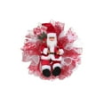 thumbnail image 1 of Santa Claus Doll Mesh Wreath for Front Door Wall Hanging Christmas Holiday Home Decor Indoor Outdoor Display, 1 of 4