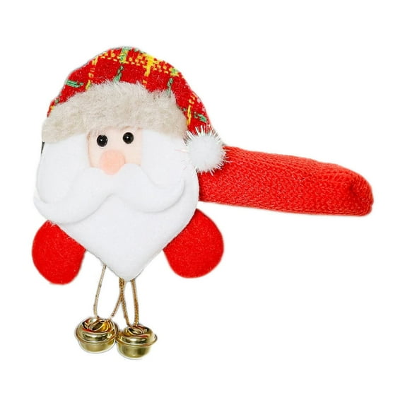 Santa Claus Door Handle Cover with Bells – Christmas Cartoon Glove Protector for Knobs – Decorative Ornament for Bedroom, Kitchen, Bathroom