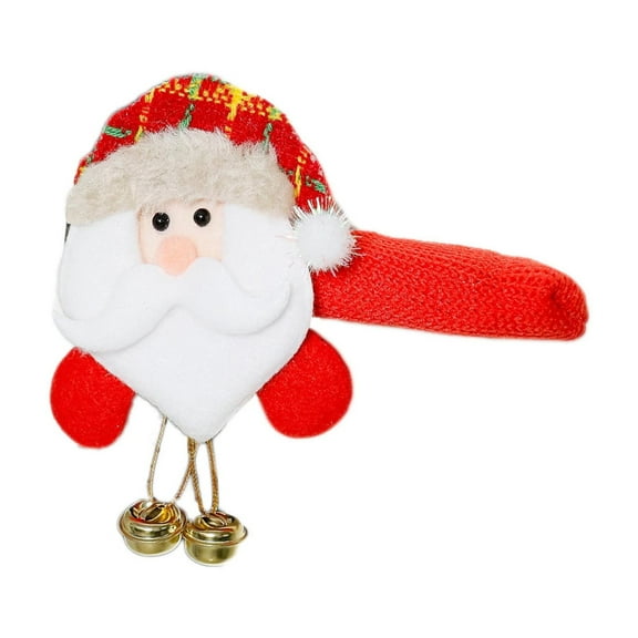 Santa Claus Door Handle Cover with Bells – Christmas Cartoon Glove Protector for Knobs – Decorative Ornament for Bedroom, Kitchen, Bathroom