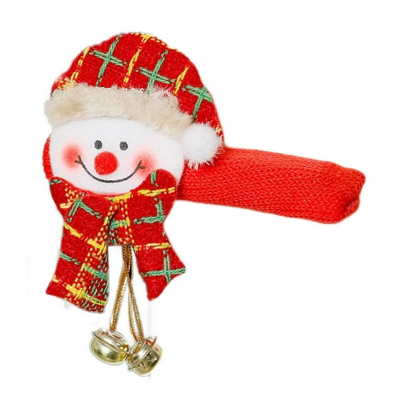 Santa Claus Door Handle Cover with Bells – Christmas Cartoon Glove Protector for Knobs – Decorative Ornament for Bedroom, Kitchen, Bathroom