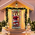 thumbnail image 1 of Santa Claus Door Hanging Banner Funny Xmas Background for Christmas Party Decorations & Photo Booth Prop - 35.4 X 70.8 Inch, 1 of 6