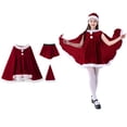 thumbnail image 1 of Santa Claus Dress for Girls Christmas Dresses Sleeveless Red Velvet Dress with Red Cloak Kids Christmas Outfits for Girls Holiday Outfit 5-6 Years, 1 of 9