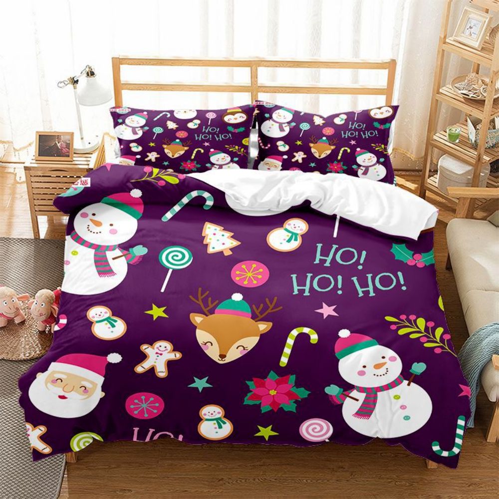 Santa Claus Duvet Cover Set Christmas Bedding Bed