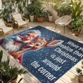 thumbnail image 1 of Santa Claus Elk Outdoor Rug for Patio/Deck/Porch, Non-Slip Large Area Rug 4 x 6 Ft, Xmas Snowflakes Deer Winter Blue Indoor Outdoor Rugs Washable Area Rugs, Reversible Camping Rug Carpet Runner, 1 of 8