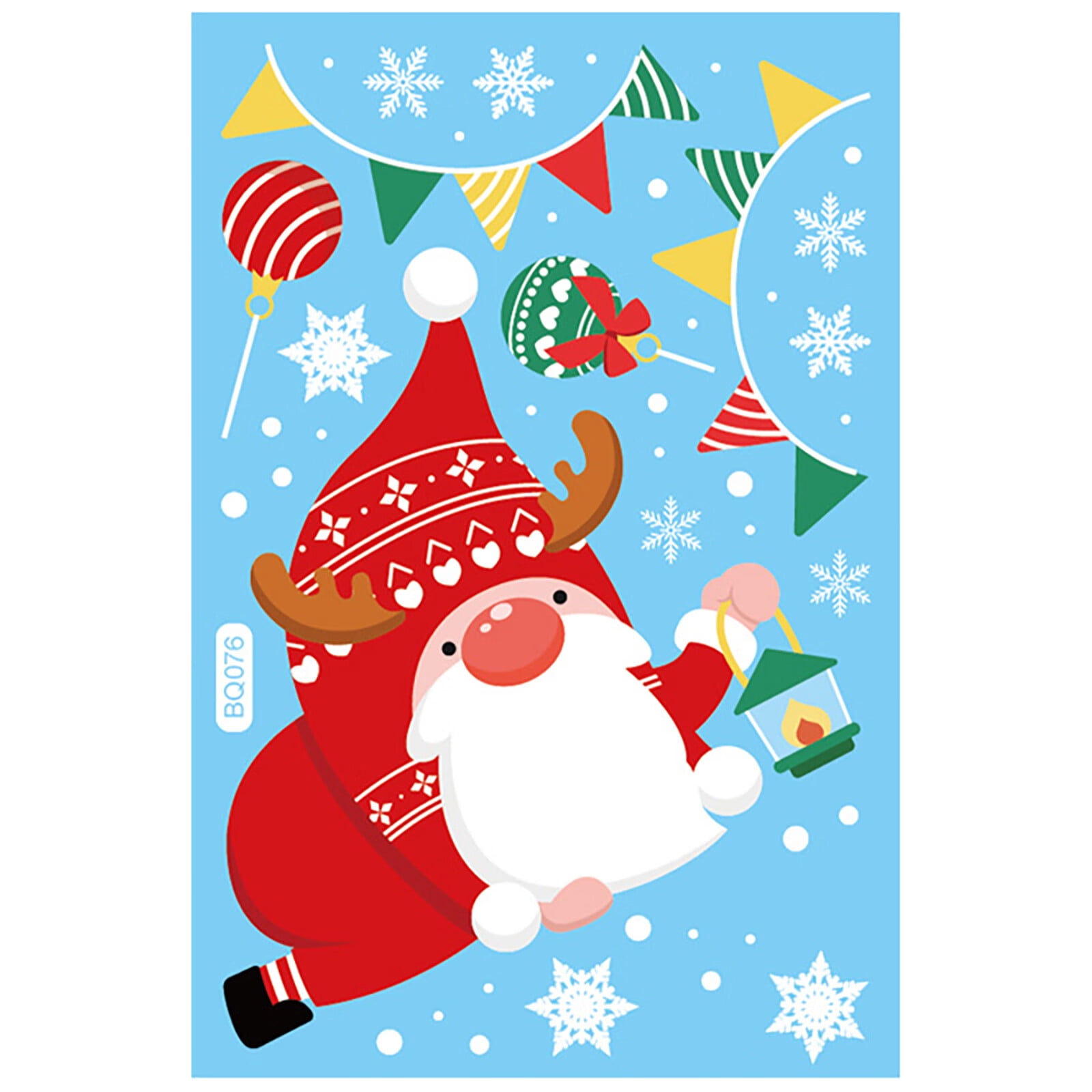 Santa Claus Elk Shopping Mall Christmas Decoration No Adhesive Stickers