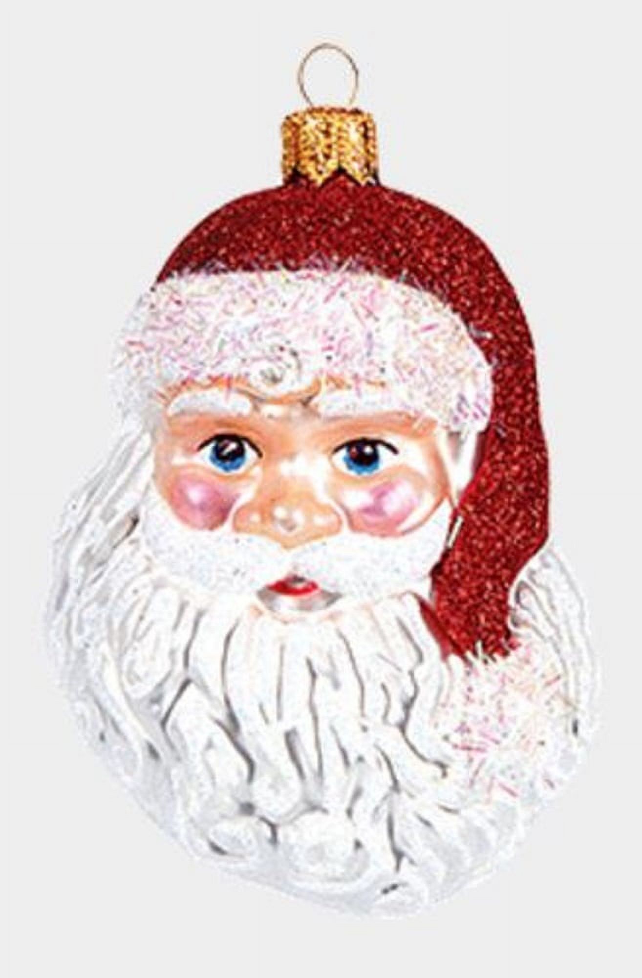 Santa Claus Face Polish Glass Christmas Tree Ornament Decoration Made