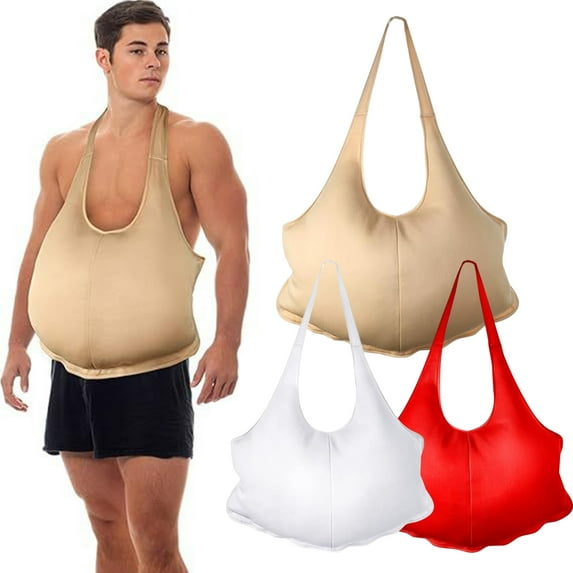 Santa Claus Fake Belly and Butt Costume with Sponge, Christmas Decorations, Holiday Party Wear for Funny Outfit